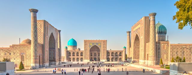 Usbekistan: Blick auf die Bibi Chanum Moschee in Samarkand